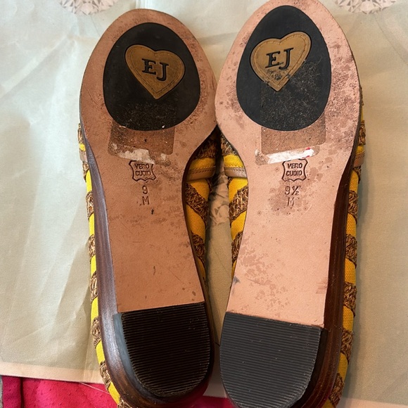 Designer ERIC JAVITS* New York Yellow/Brown burlap Ribbon Sz 9 right 9.5 left - Picture 5 of 8